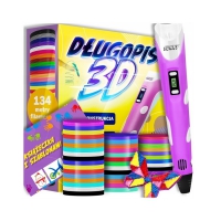 Drukarka 3D Długopis 3D różowy dla dzieci + 134 metry wkładu kolorowego