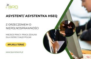 Asystent/Asystentka HSEQ z orzeczeniem o niepełnosprawności - praca zdalna dla osób z całej Polski