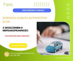 Doradca Klienta Automotive (K/M) – praca zdalna dla osób z orzeczeniem o niepełnosprawności (cała Polska)