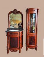 NOWY komplet łazienkowy DREWNO + MARMUR | RETRO / VINTAGE |