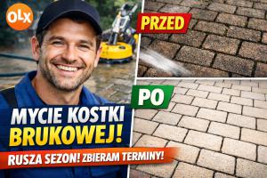Profesjonalne mycie kostki brukowej - wolne terminy 2026