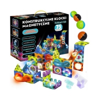Tor z Klockami Magnetycznymi: Kreatywna Zabawa dla Małych Konstruktorów 75 elementów
