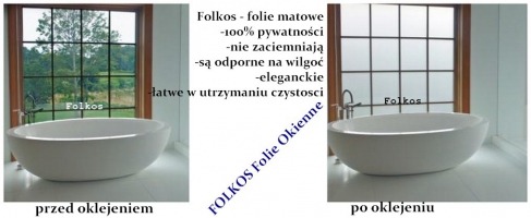Folie na okna łazienkowe- oklejamy okno w łazience, folie prywatyzujące - Folkos folie Warszawa -Oklejanie szyb