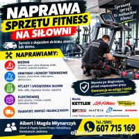 Naprawa sprzętu fitness na siłowni Grójec - wymiana pasa bieżni, łożyska, linki atlasu