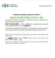 Poświadczenie Przyjęcia Szczepionki C19 lub innej Certyfikat