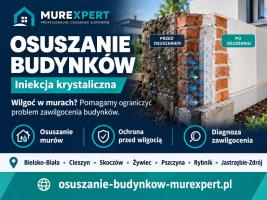 Osuszanie budynków Żywiec - iniekcja krystaliczna przeciw wilgoci