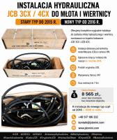Instalacja hydrauliczna JCB 3CX / 4CX do młota i wiertnicy – stary typ do 2015 r. / nowy typ od 2016 r.