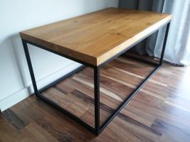 Biurko metalowe nogi + gruby drewniany blat, na wymiar od stolarza / Werwood